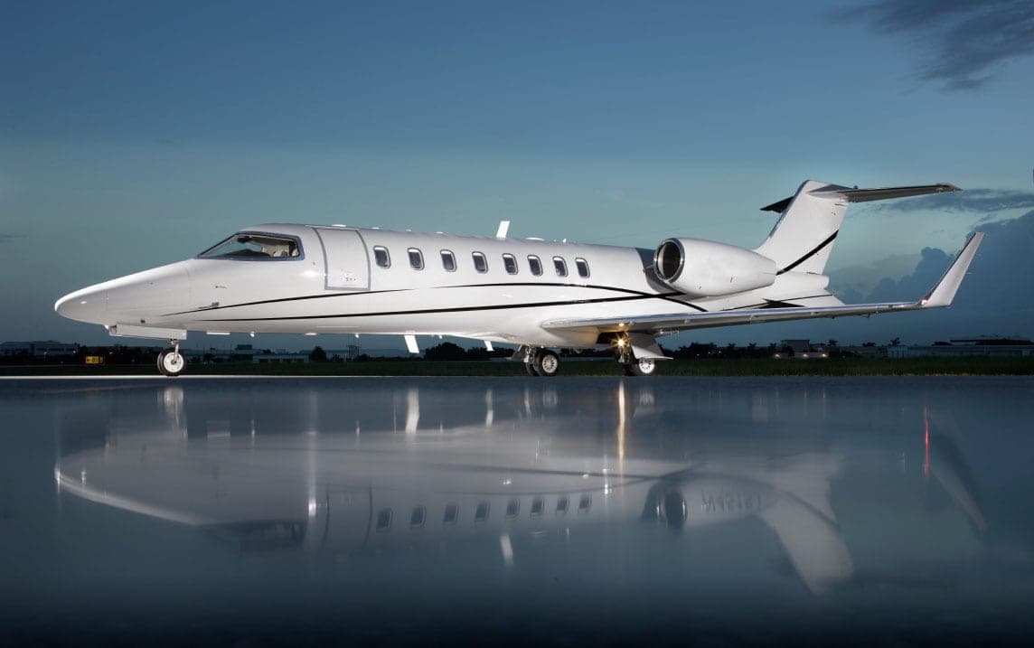 Learjet 45 private jet exterior