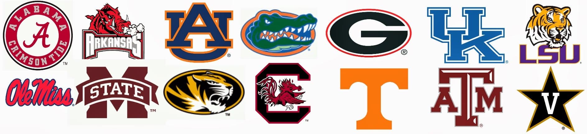 Southeastern Conference team logos