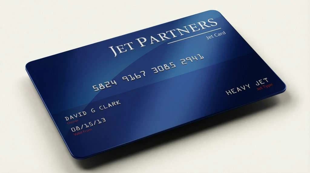 Blue Jet Partners Jet Card on a light surface
